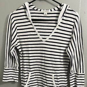 Banana Republic Black & White Stripe Swimsuit Cover Up XS